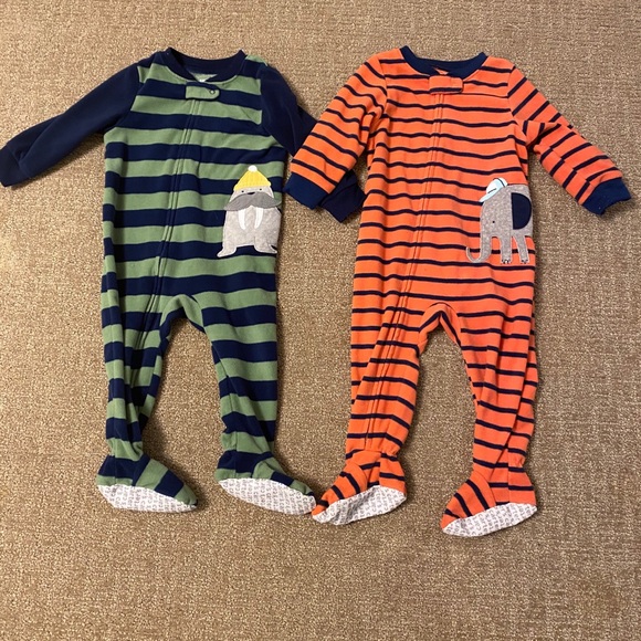 4T, Green and Navy Carters Baby Boys Cotton Zip-Up Sleep N Play